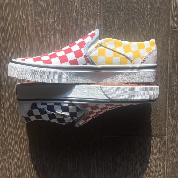 VANS Asher multicolor checkerboard slip-on shoes - Picture 3 of 5